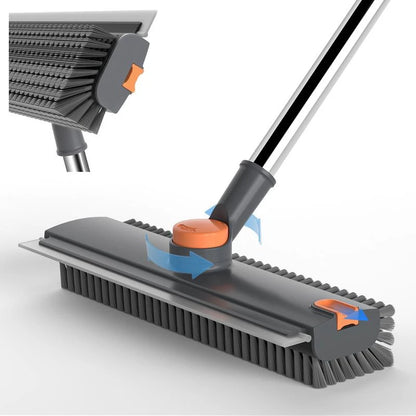 Floor Scrub Brush – 360° Rotatable 3-In-1 Head For Effortless Dead-Corner Cleaning