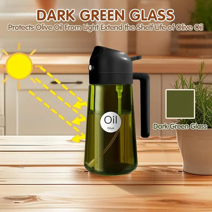 Oil Sprayer & Dispenser – Dual-Function 2-in-1 Glass For Flavor-Controlled Smart Cooking