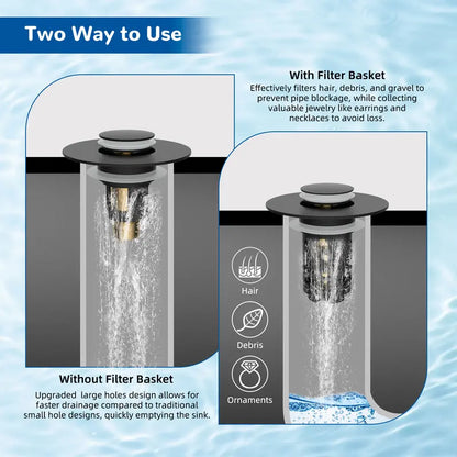 Sink Drain Strainer – 3-in-1 Removable Anti-Clogging Basket For Clog-Free Protection