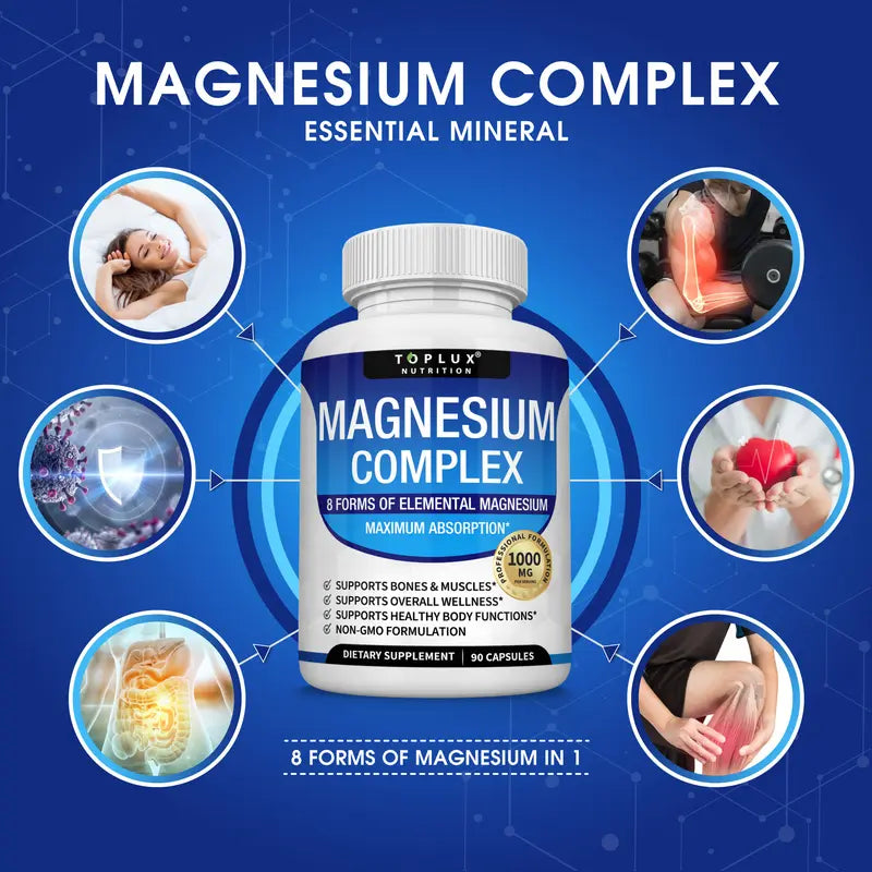 Magnesium Capsules – 8-In-1 High-Absorption Complex For Deep Sleep & Stress Relief