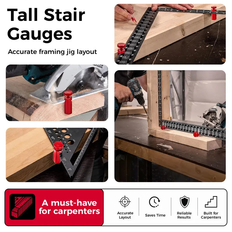 Tall Stair Gauges – Extended Slot Framing Jig For Ultra-Precise Layouts