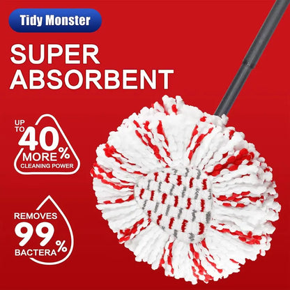 Mop Head Replacement – Built-In Red Scrub Pads For 40% Faster Deep Cleaning