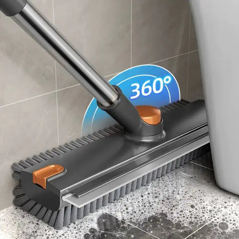 Floor Scrub Brush – 360° Rotatable 3-In-1 Head For Effortless Dead-Corner Cleaning