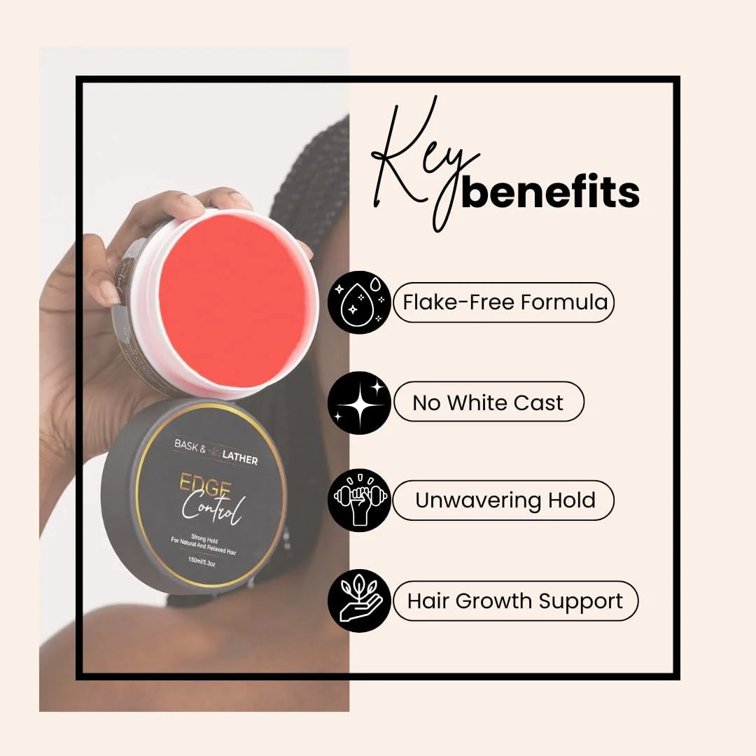 Strong Hold Edge Control Gel - Slay Your Edges Safely With 48H Extreme Hold & Zero Flakes!