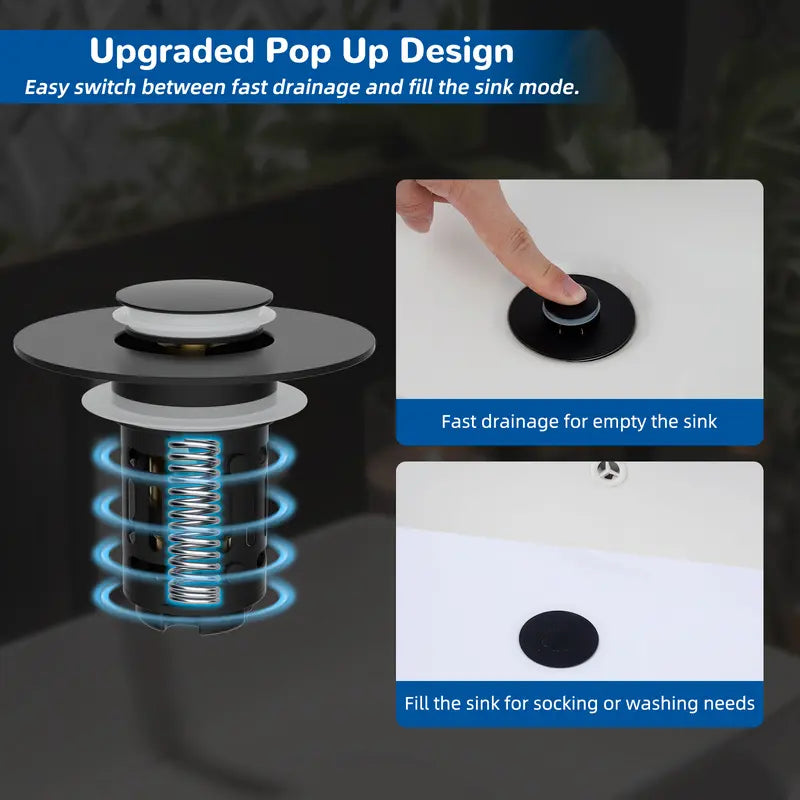 Sink Drain Strainer – 3-in-1 Removable Anti-Clogging Basket For Clog-Free Protection