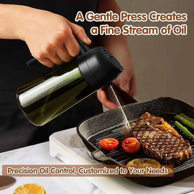 Oil Sprayer & Dispenser – Dual-Function 2-in-1 Glass For Flavor-Controlled Smart Cooking