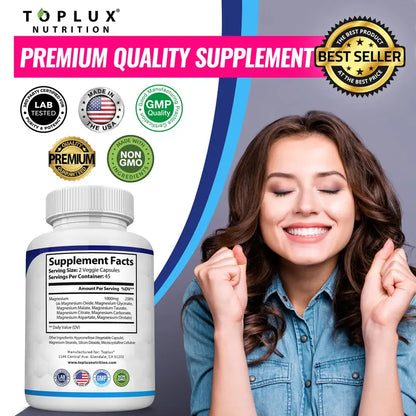 Magnesium Capsules – 8-In-1 High-Absorption Complex For Deep Sleep & Stress Relief