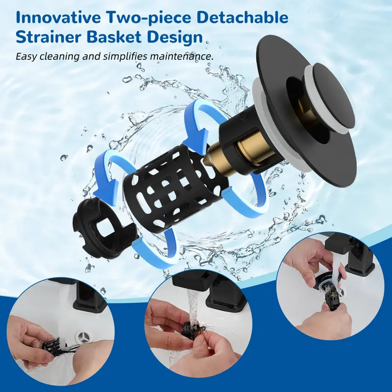 Sink Drain Strainer – 3-in-1 Removable Anti-Clogging Basket For Clog-Free Protection