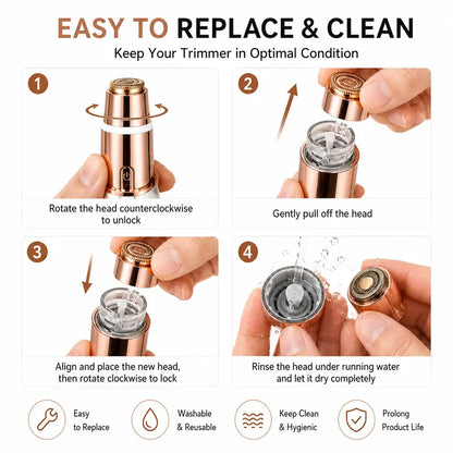 Facial Hair Remover – Touch-Activated Painless For Silky-Smooth Skin