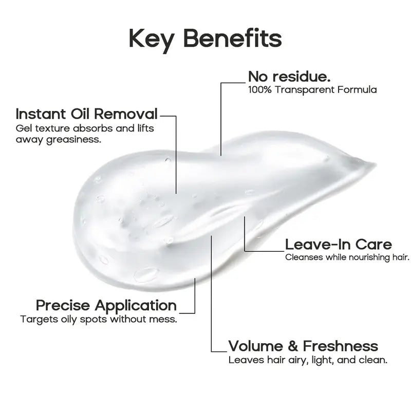 Leave-In Dry Shampoo Gel – Oil-Absorbing, Waterless Formula for Fresh, Voluminous Hair