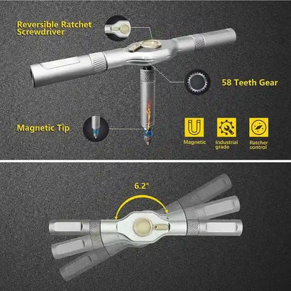 Ratchet Screwdriver – 24-In-1 Transformable T-Handle For Effortless Home & Gadget Repair