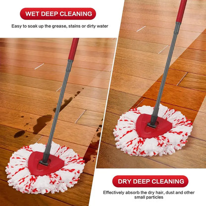 Mop Head Replacement – Built-In Red Scrub Pads For 40% Faster Deep Cleaning