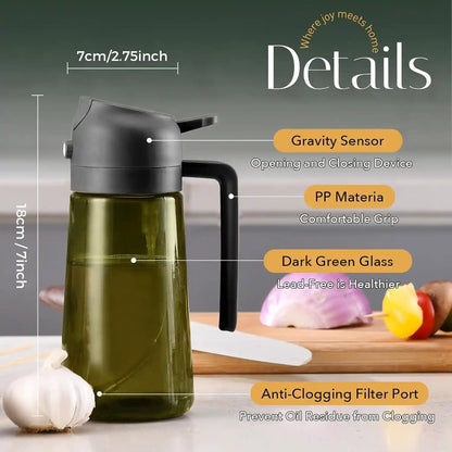 Oil Sprayer & Dispenser – Dual-Function 2-in-1 Glass For Flavor-Controlled Smart Cooking