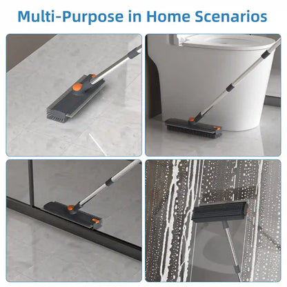 Floor Scrub Brush – 360° Rotatable 3-In-1 Head For Effortless Dead-Corner Cleaning