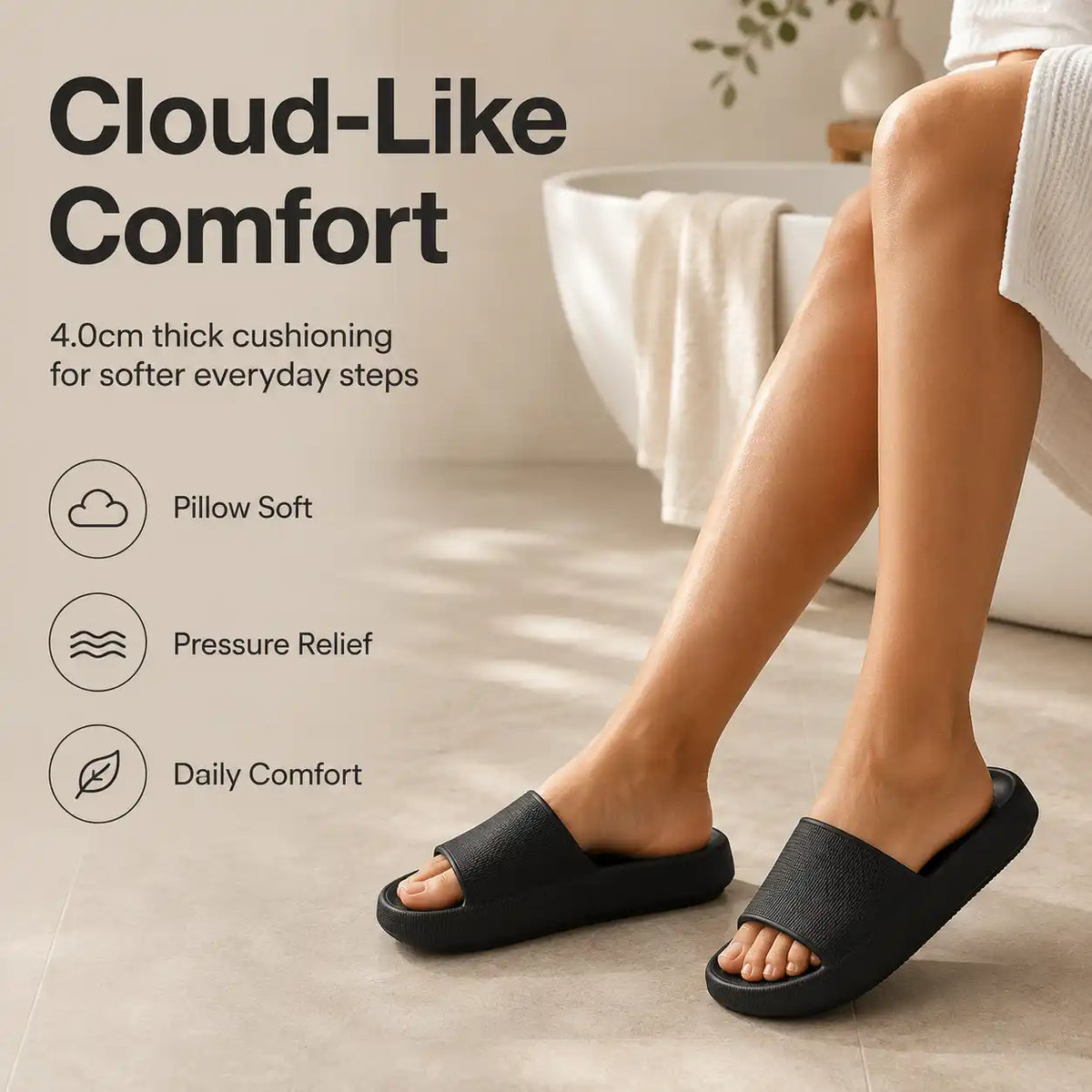 Pillow Slides – 4.0cm Thick Cushioning For Instant Foot Pain Relief
