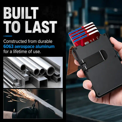Slim Bifold Pop-Up Wallet with Automatic Card Ejector and RFID Theft Protection