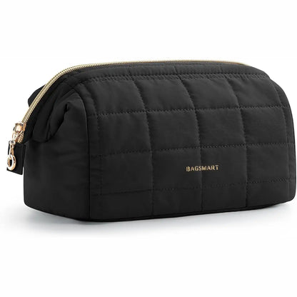 Puffy Cosmetic Bag – Wide-Open Wire Frame For Effortless Beauty Access