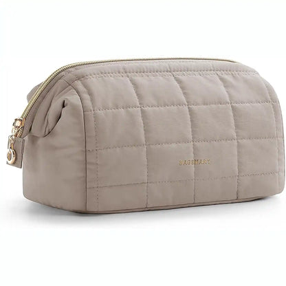 Puffy Cosmetic Bag – Wide-Open Wire Frame For Effortless Beauty Access