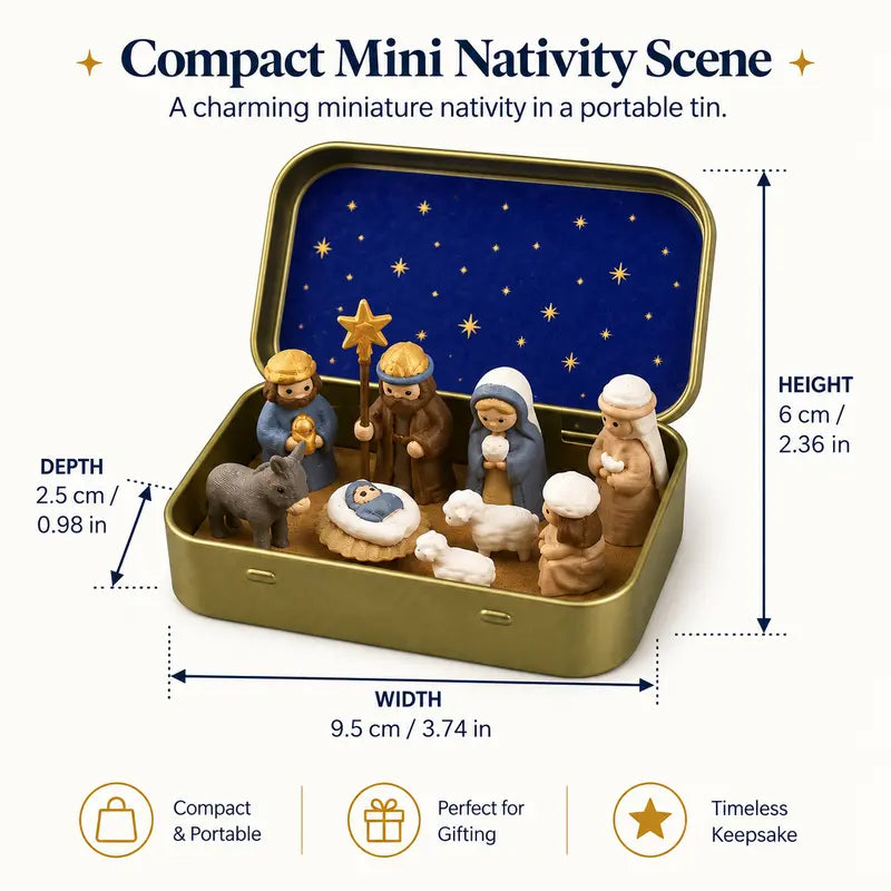 Pocket Size Mini Nativity Scene Set