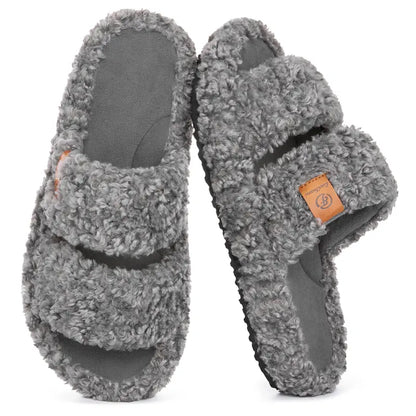 Step On Clouds: Plush Open-Toe Memory Foam House Slippers