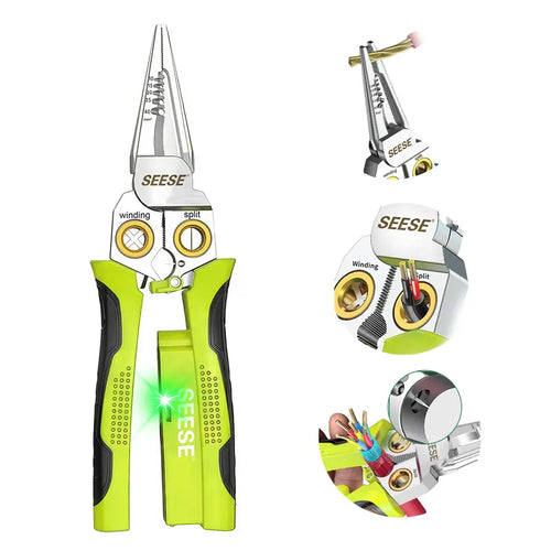 8-in-1 Wire Stripper – Integrated Smart Voltage Tester For Zero-Risk Damage-Free Electrical Work