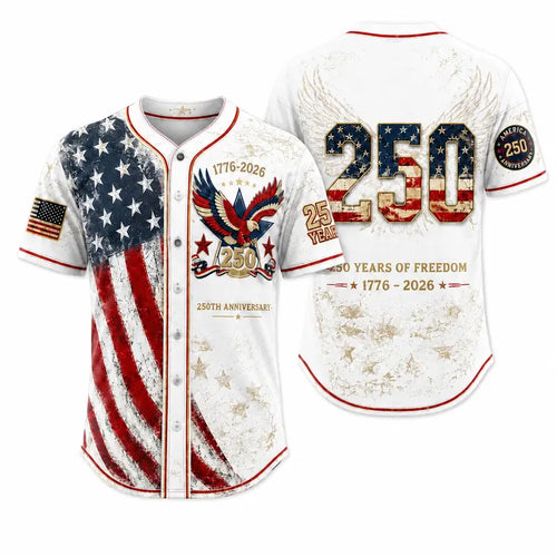 Patriotic Baseball Jersey – Vintage 1776-2026 Eagle Graphic For Celebrating America's 250th Anniversary In Style