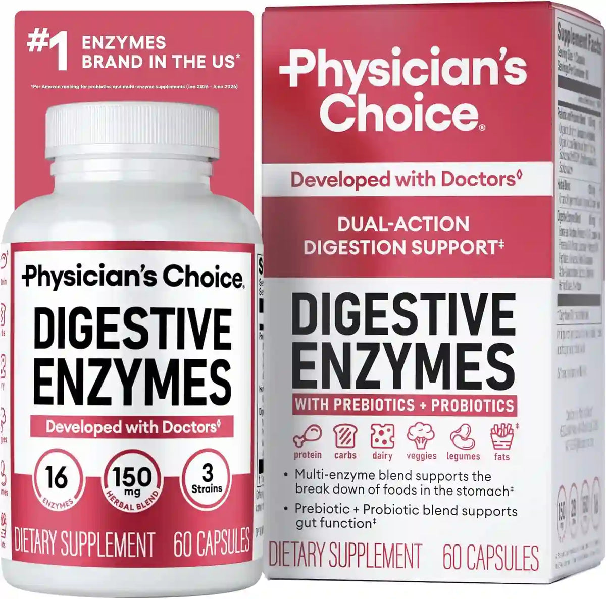 Digestive Enzymes – 16-Enzyme Dual Action Formula For Fast Bloating & Mealtime Relief