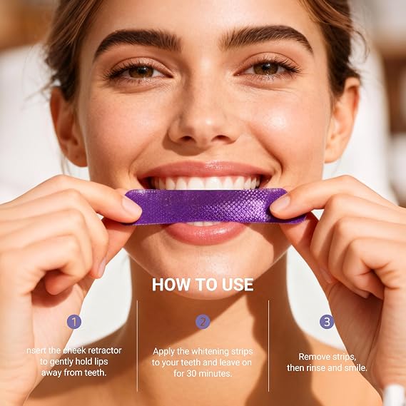 Purple Teeth Whitening Strips – PAP+ & nHAP Dual-Action Tech For Zero-Sensitivity Brighter Smiles