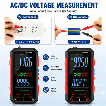 Smart True RMS Digital Multimeter – Auto-Ranging Voltmeter with NCV Test