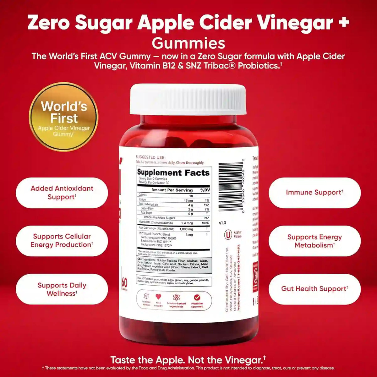 Gummies – Zero Sugar Triple Formula For Maximum Daily Wellness & Vitality