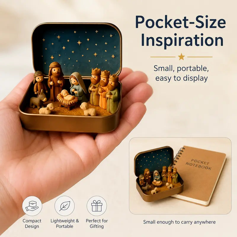 Pocket Size Mini Nativity Scene Set