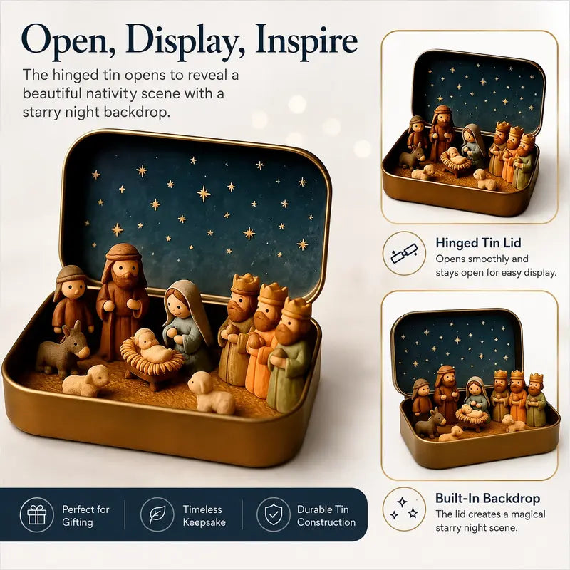 Pocket Size Mini Nativity Scene Set