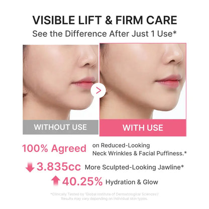Neck & Jawline Massage Cream – Built-In Glide Applicator For Daily Hydration Care