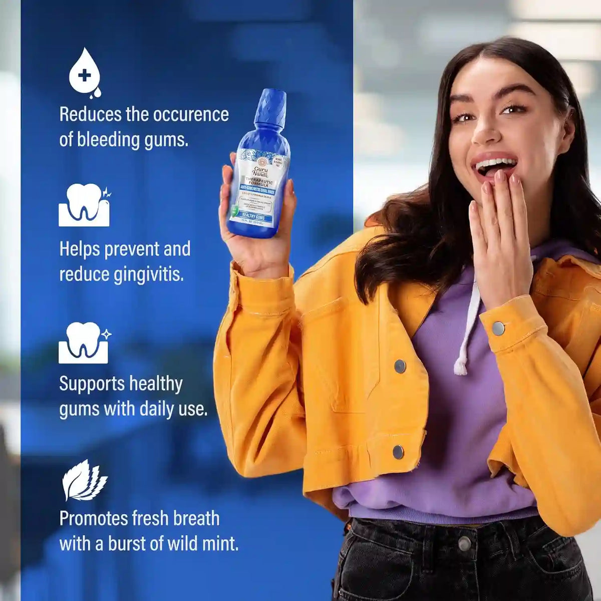 Healthy Gums Mouthwash – 0.05% CPC Anti-Gingivitis Formula For Healthy Gums & Zero Bleeding