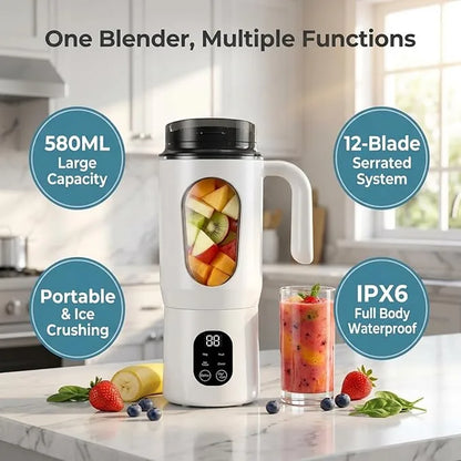 Portable Blender – 12-Blade Ice Crushing System For Smoothies On-The-Go