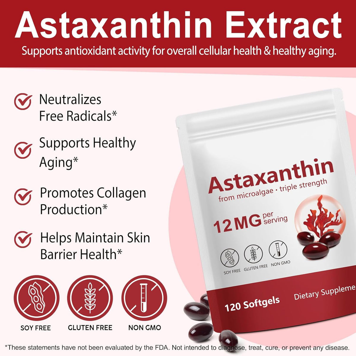 Ultra-Potent 12mg Natural Astaxanthin