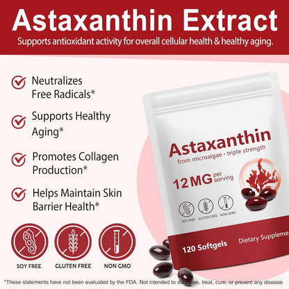 Ultra-Potent 12mg Natural Astaxanthin