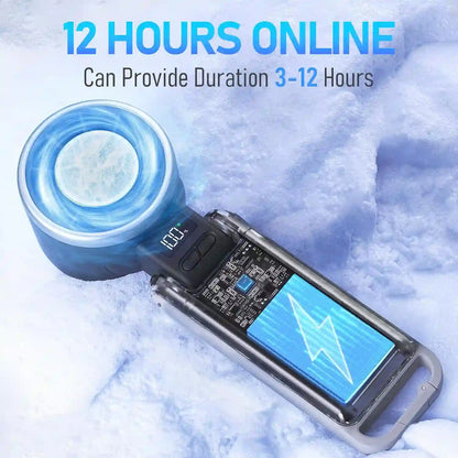 Portable Ice Cooling Fan – 5-Level Hyper Wind Engine For Instant 3-Second Body Freeze