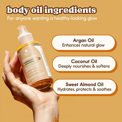 Dry Shimmering Oil – Natural Golden Micas & Triple Nutritive Oils For An Instant Sun-Kissed Radiant Glow