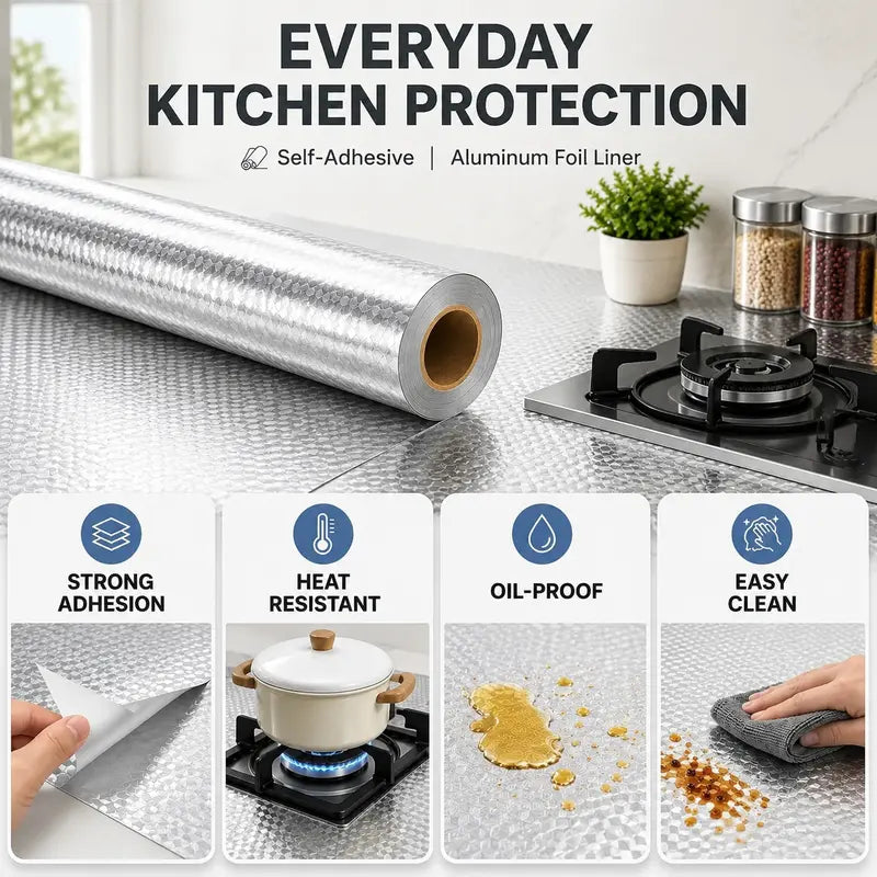 Oil-Proof Heat-Resistant Kitchen Aluminum Foil Sticker | Buy 1 Get 1 Free