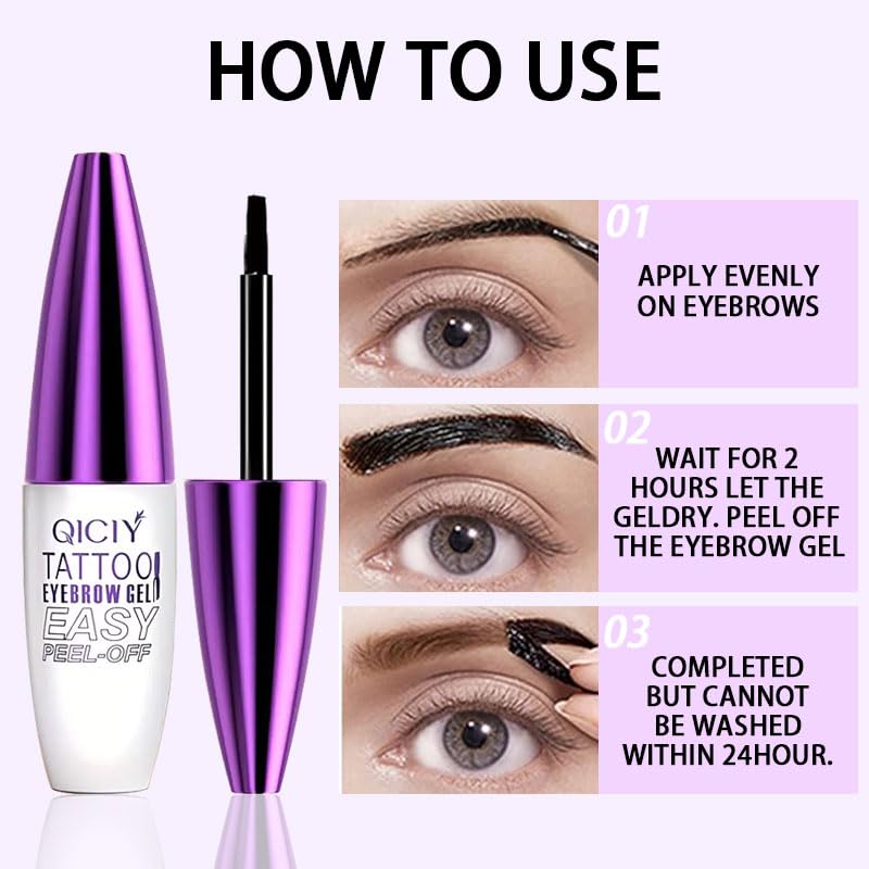 Easy Peel-Off Eyebrow Tint Gel For Fuller Waterproof Brows