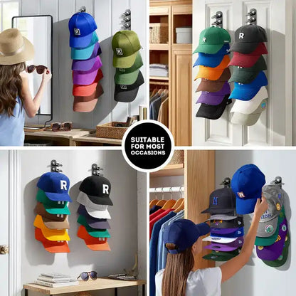 Hat Hook for Wall – Vertical Wall Organizer For Holding 16 Hats Clutter-Free