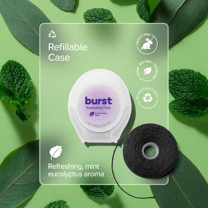 Expanding Dental Floss – Woven Black Microfibers For 2X Greater Plaque Removal
