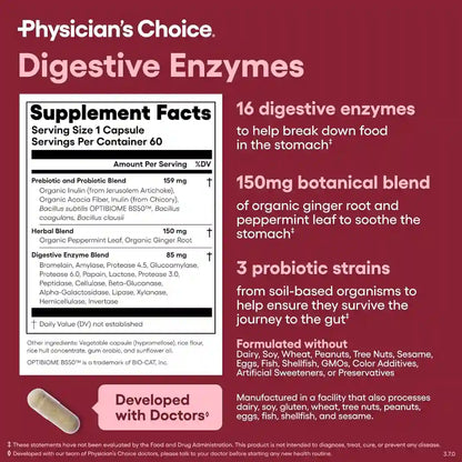 Digestive Enzymes – 16-Enzyme Dual Action Formula For Fast Bloating & Mealtime Relief