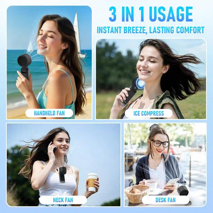 Portable Ice Cooling Fan – 5-Level Hyper Wind Engine For Instant 3-Second Body Freeze