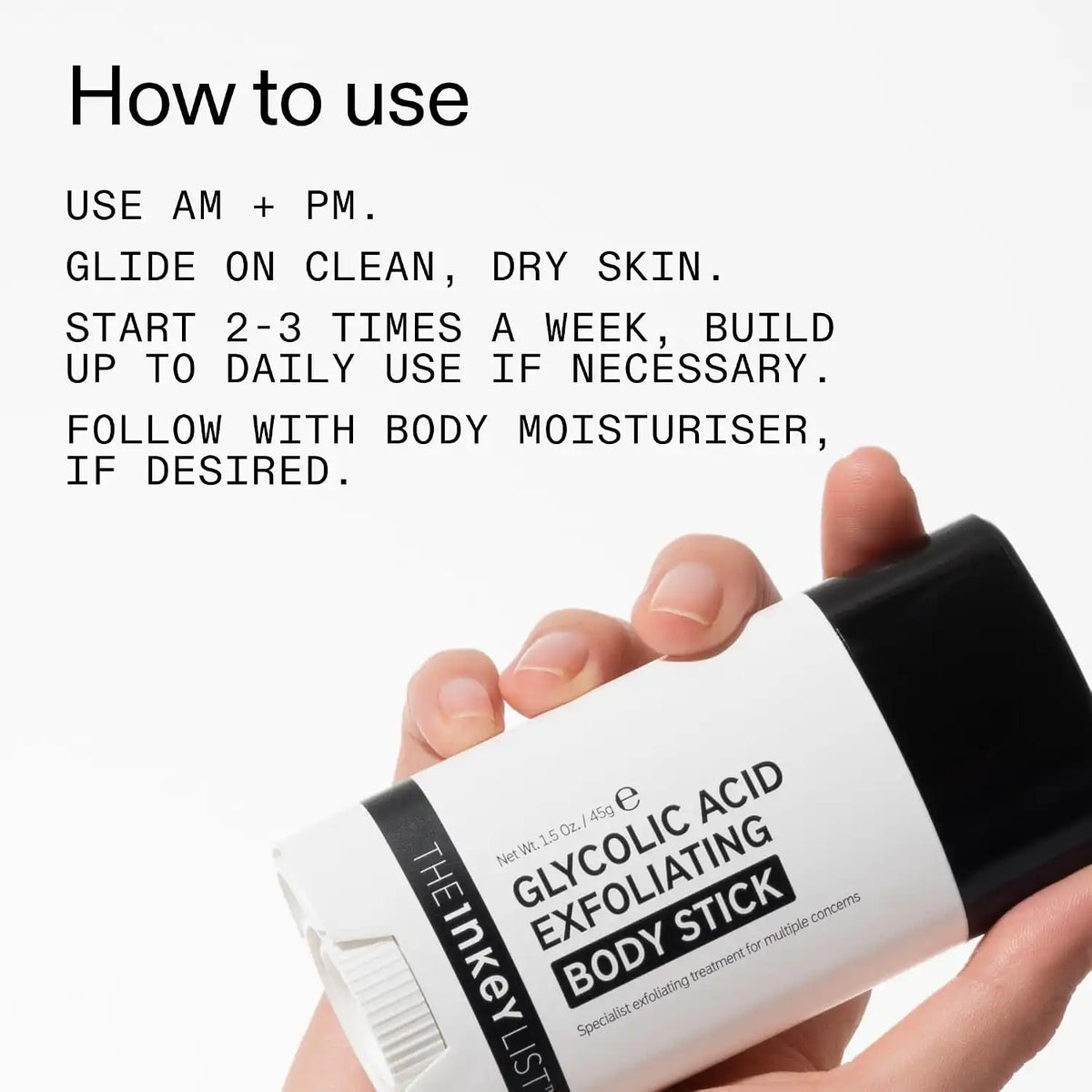 Glycolic Acid Exfoliating Body Stick – Easy-Glide AHA Formula For Smooth, Bump-Free Skin