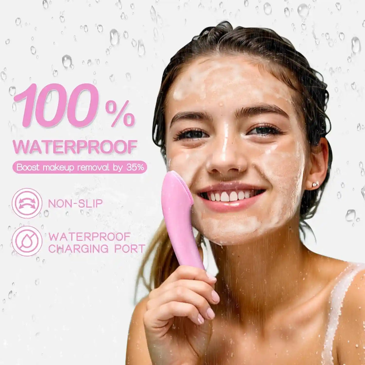 Facial Cleansing Brush – Heatable Sonic Vibration For Flawless Pore Deep Cleansing