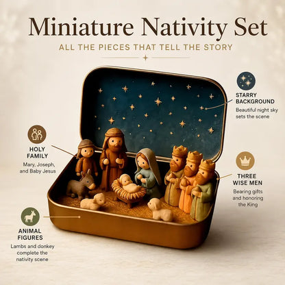 Pocket Size Mini Nativity Scene Set