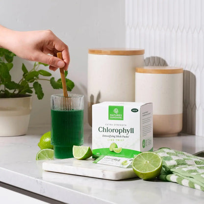 Extra Strength Chlorophyll Lime Twist Sticks for Daily Detox & Fresh Confidence