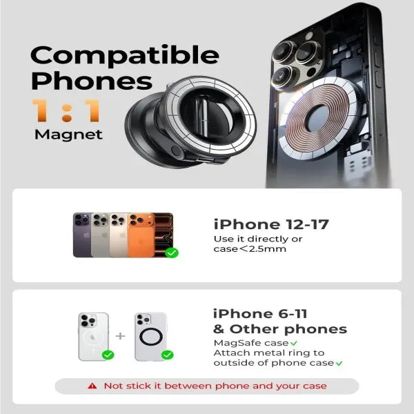 Ultra-Strong Vacuum Suction Magnetic Car Phone Mount